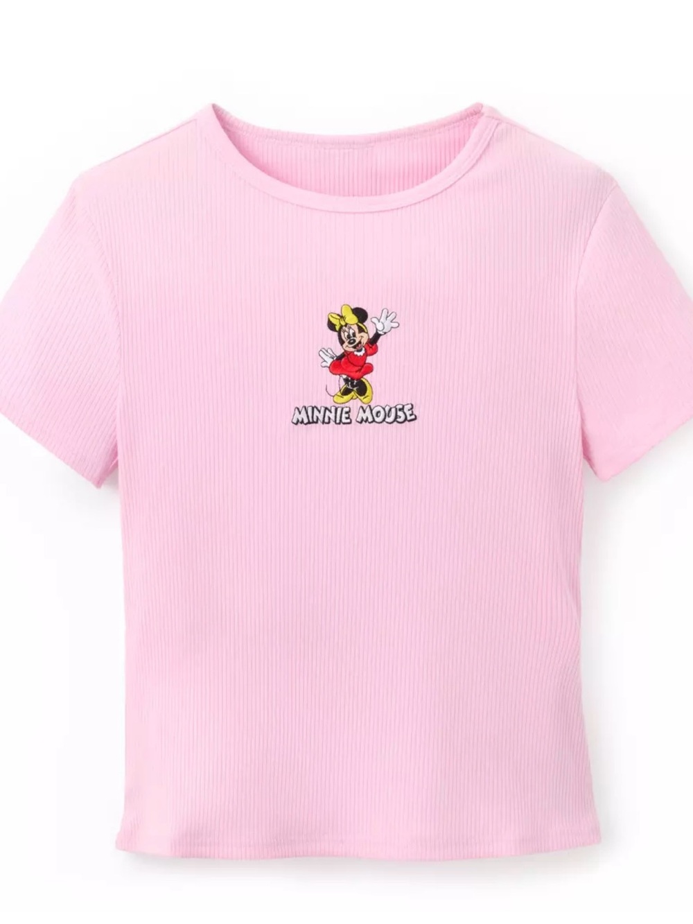 NEW Disney Minnie Mouse Embroidered Ribbed Shirt - Women XL